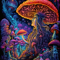 Buy canvas prints of Mushroom Godess by Craig Doogan Digital Art