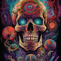 Buy canvas prints of Skull Psychedelia by Craig Doogan Digital Art