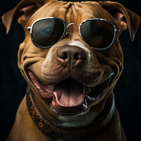 Buy canvas prints of Happy Pitbull  by Craig Doogan Digital Art