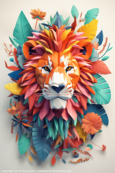 3D Lion Decor Picture Board by Craig Doogan Digital Art