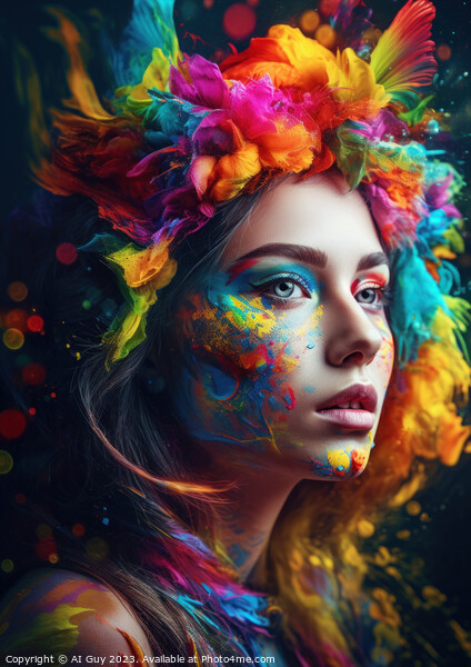 Colourful Female Portrait Picture Board by Craig Doogan Digital Art
