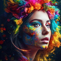 Buy canvas prints of Colourful Female Portrait by Craig Doogan Digital Art