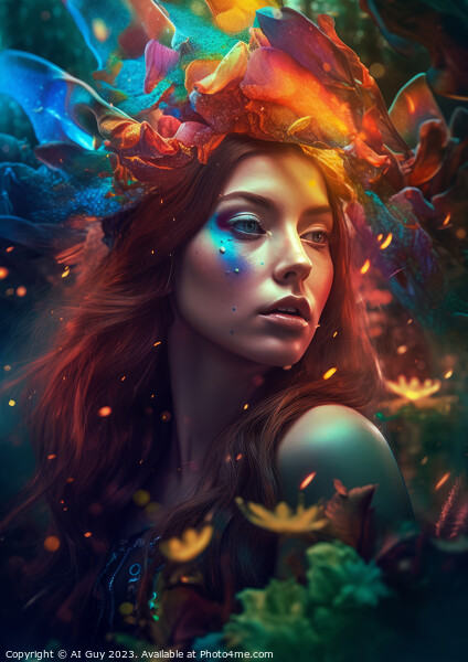Fantasy Colourful Portrait Picture Board by Craig Doogan Digital Art