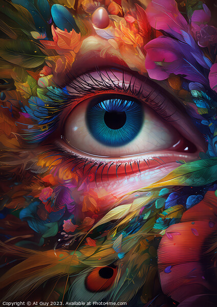 Abstract Colourful Eye Macro Picture Board by Craig Doogan Digital Art