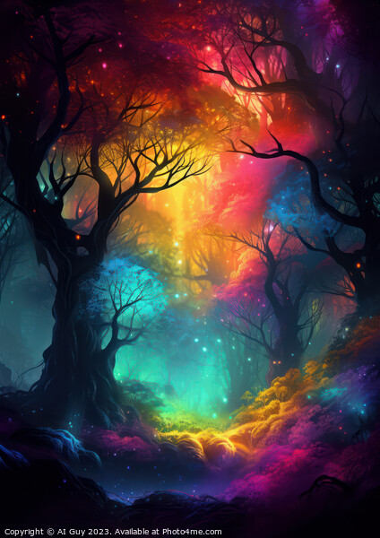 Rainbow Woodland Art Picture Board by Craig Doogan Digital Art