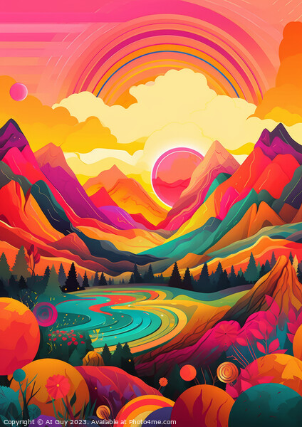 Abstract Psychedelic Land Picture Board by Craig Doogan Digital Art