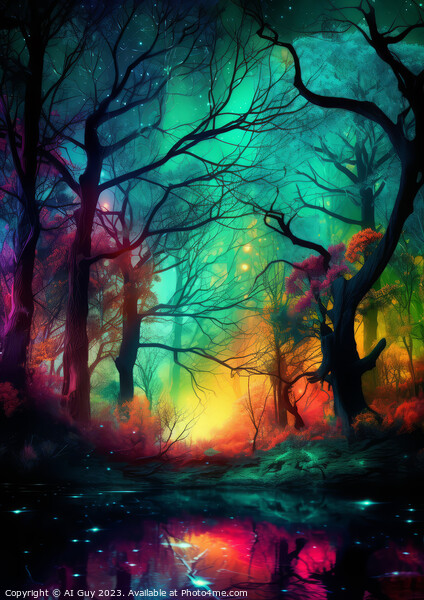 Rainbow Forest Art Picture Board by Craig Doogan Digital Art