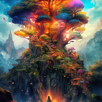 Buy canvas prints of Fantasy Colourful Land by Craig Doogan Digital Art