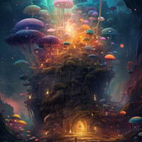 Buy canvas prints of Fantasy Mushroom World by Craig Doogan Digital Art