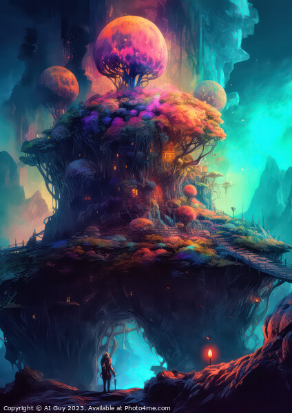 Fantasy Colourful World Picture Board by Craig Doogan Digital Art