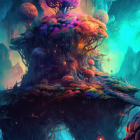Buy canvas prints of Fantasy Colourful World by Craig Doogan Digital Art
