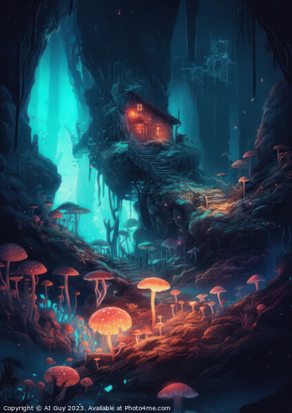 Magic Mushroom House Picture Board by Craig Doogan Digital Art