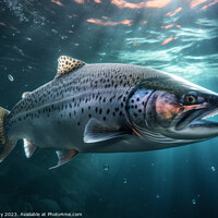 Buy canvas prints of Salmon Underwater Painting by Craig Doogan Digital Art