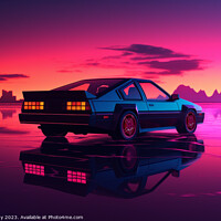 Buy canvas prints of Neon Retro Car by Craig Doogan Digital Art