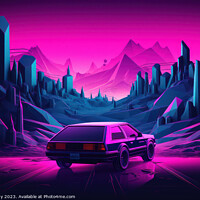 Buy canvas prints of Neon Retro Synthwave Car by Craig Doogan Digital Art