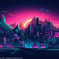 Buy canvas prints of Neon Cityscape by Craig Doogan Digital Art