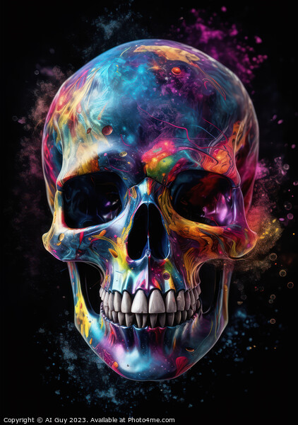 Colourful Skull  Picture Board by Craig Doogan Digital Art