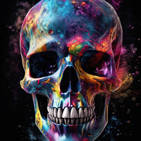 Buy canvas prints of Colourful Skull  by Craig Doogan Digital Art