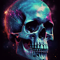 Buy canvas prints of Neon Skull by Craig Doogan Digital Art