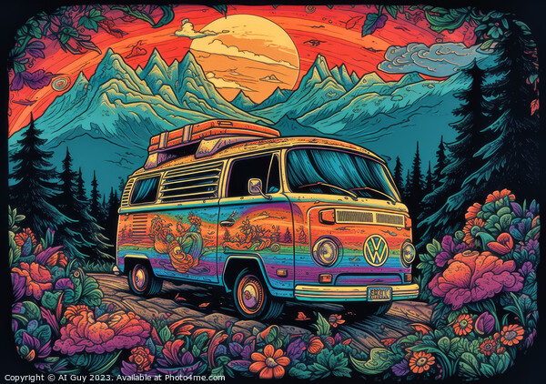 VW Trippy Camper Picture Board by Craig Doogan Digital Art