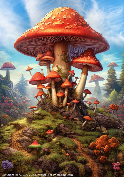Magic Mushroom Land Picture Board by Craig Doogan Digital Art