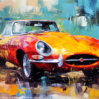 Buy canvas prints of Jaguar E-Type Digital Painting by Craig Doogan Digital Art