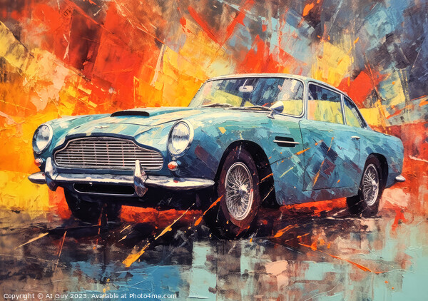 Aston Martin DB5 Digital Painting Picture Board by Craig Doogan Digital Art