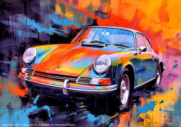 Porsche 911 Digital Painting Picture Board by Craig Doogan Digital Art
