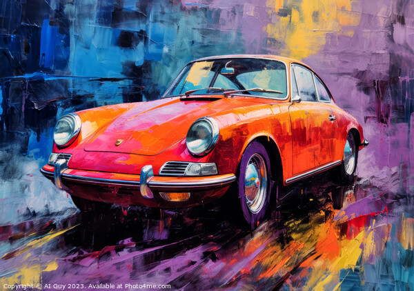 Porsche 911 Digital Painting Picture Board by Craig Doogan Digital Art