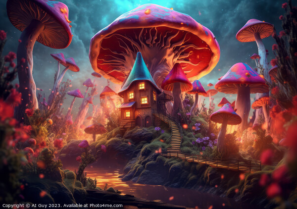 Magical Mushroom House Picture Board by Craig Doogan Digital Art