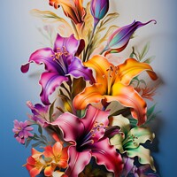 Buy canvas prints of Colourful Bouquet Flower Digital Painting by Craig Doogan Digital Art