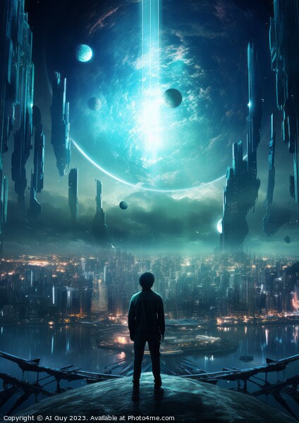 Alien Futuristic City Picture Board by Craig Doogan Digital Art