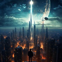 Buy canvas prints of Space City Explorer by Craig Doogan Digital Art