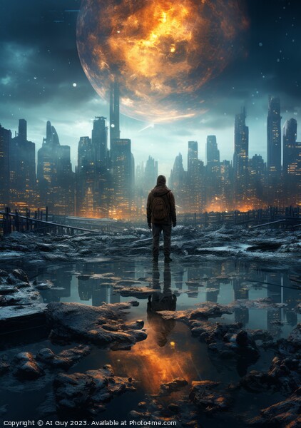 Apocalyptic City Picture Board by Craig Doogan Digital Art