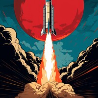 Buy canvas prints of Space Rocket Illustration by Craig Doogan Digital Art