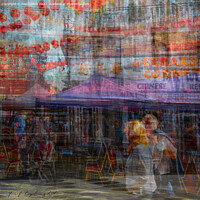 Buy canvas prints of Abstract view of London's chinatown by Alan Collins