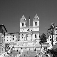 Buy canvas prints of Black and White Spanish Steps - Eternal Rome by Stefano Senise