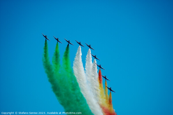 Spectacular Italian Frecce Tricolori Aerobatics Te Picture Board by Stefano Senise