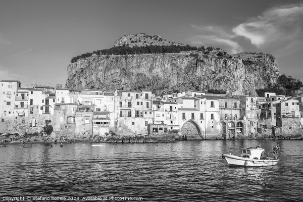 Serene Mountain Harbor of Old Town of Cefalu Picture Board by Stefano Senise