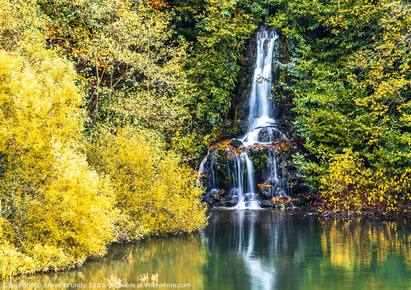 Autumnal Waterfall Splendour Picture Board by Steve Grundy