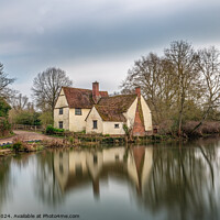 Buy canvas prints of Reflection of Willy Lott's Cottage in the River Stour, Flatford, East Bergholt, Suffolk by Steve 
