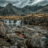 Buy canvas prints of View of Main Waterfall of River Brittle, The Fairy Pools, Glenbrittle, Isle of Skye, Scotland by Steve 