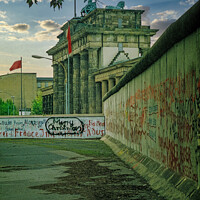 Buy canvas prints of Brandenburg Gate in No-Mans Land Behing the Berlin Wall, West Berlin, West Germany by Steve 