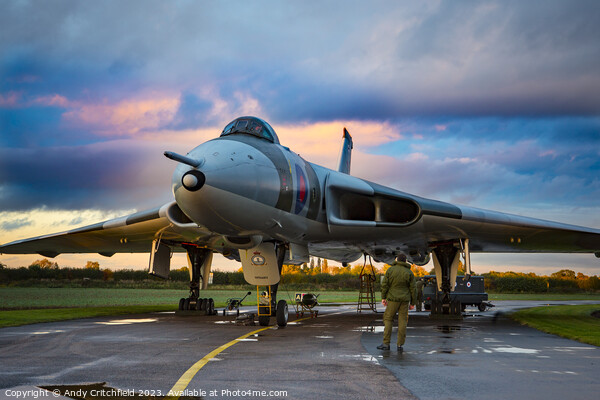 Majestic Avro Vulcan Takes on the Stormy Skies Picture Board by Andy Critchfield