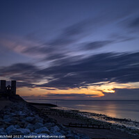 Buy canvas prints of Sunset at Reculver Towers by Andy Critchfield