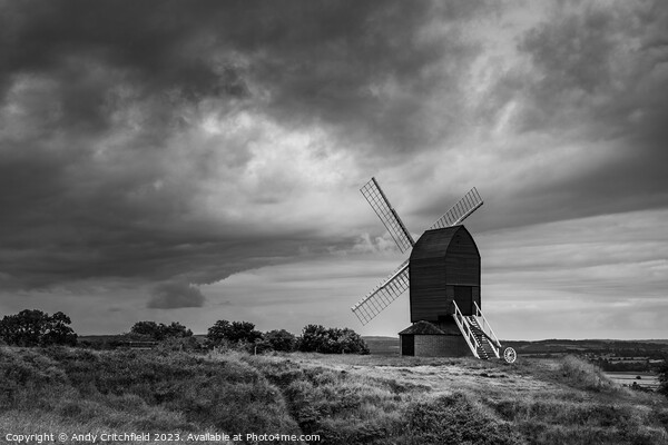 A Storm Approaches Brill Windmill Picture Board by Andy Critchfield