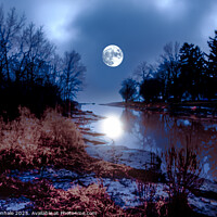 Buy canvas prints of Enchanted  Moonlit River by Irene Penhale
