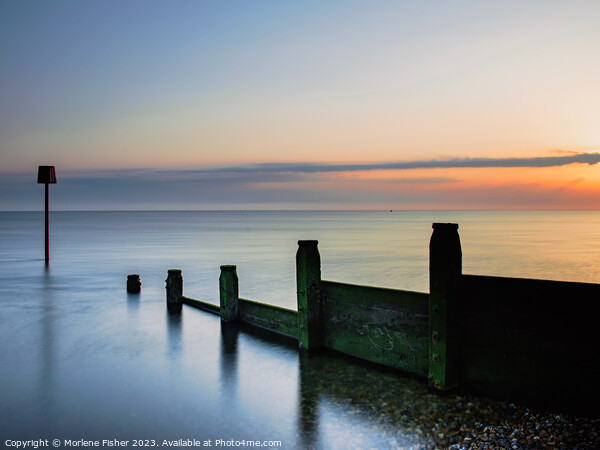 Serene Sunrise over Whitstable Sea Picture Board by Morlene Fisher