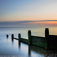 Buy canvas prints of Serene Sunrise over Whitstable Sea by Morlene Fisher