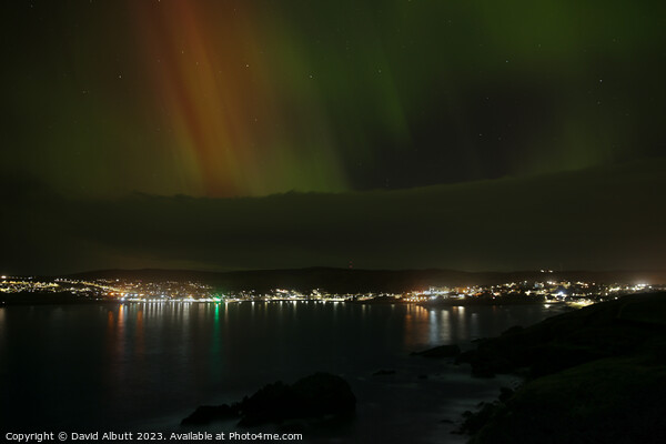 Northern Lights Over Brie Wick Shetland Islands Picture Board by David Albutt